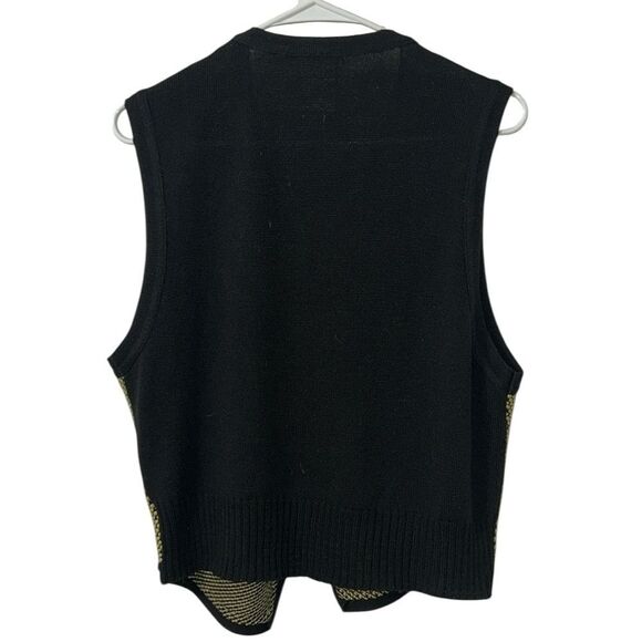 Mondi Vintage Black & Yellow Wool Blend Vest(Size 40) - Picture 4 of 6